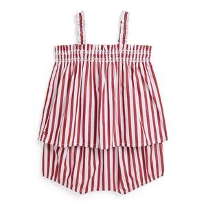 POLO Ralph Lauren Baby Girls Striped Cotton Poplin Top & Bloomer Set,Sz 18months
